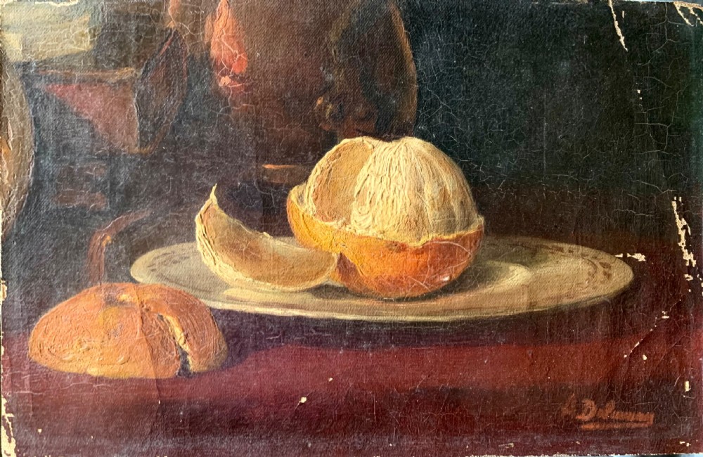 19th C STILL LIFE OF ORANGES