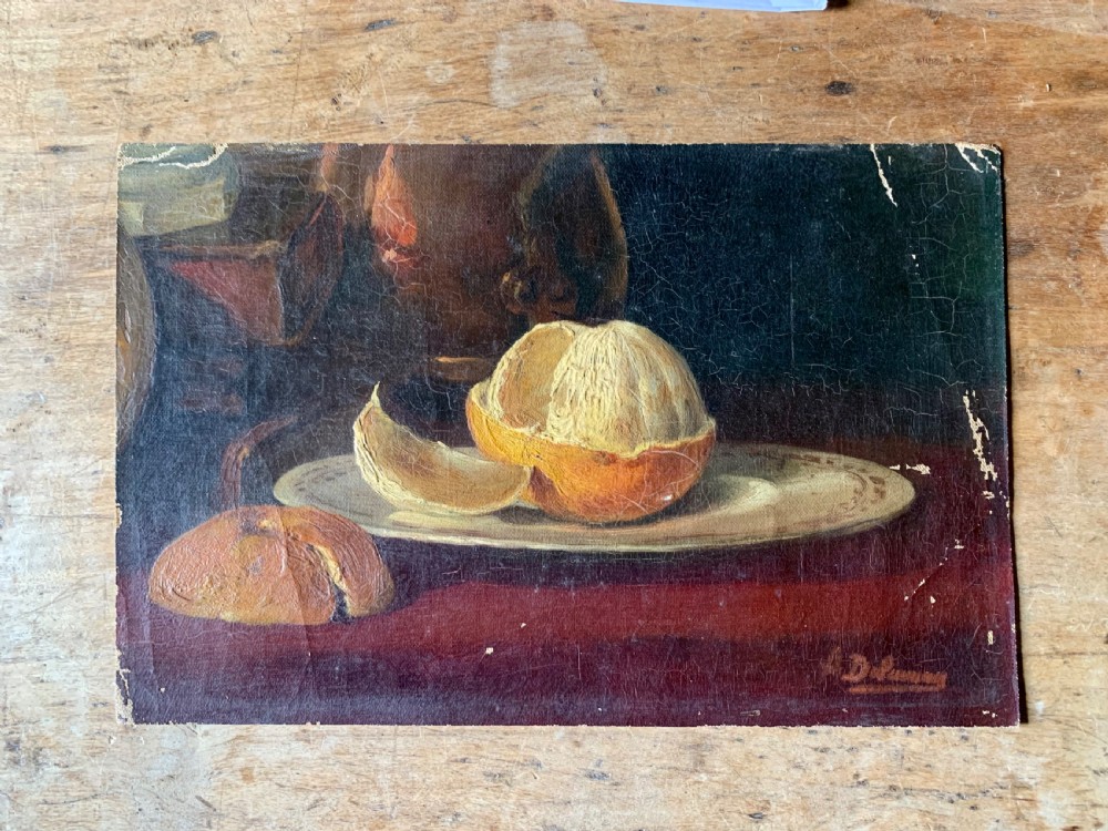 19th C STILL LIFE OF ORANGES View II