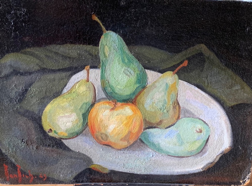 FRENCH MID CENTURY STILL LIFE OIL PAINTING