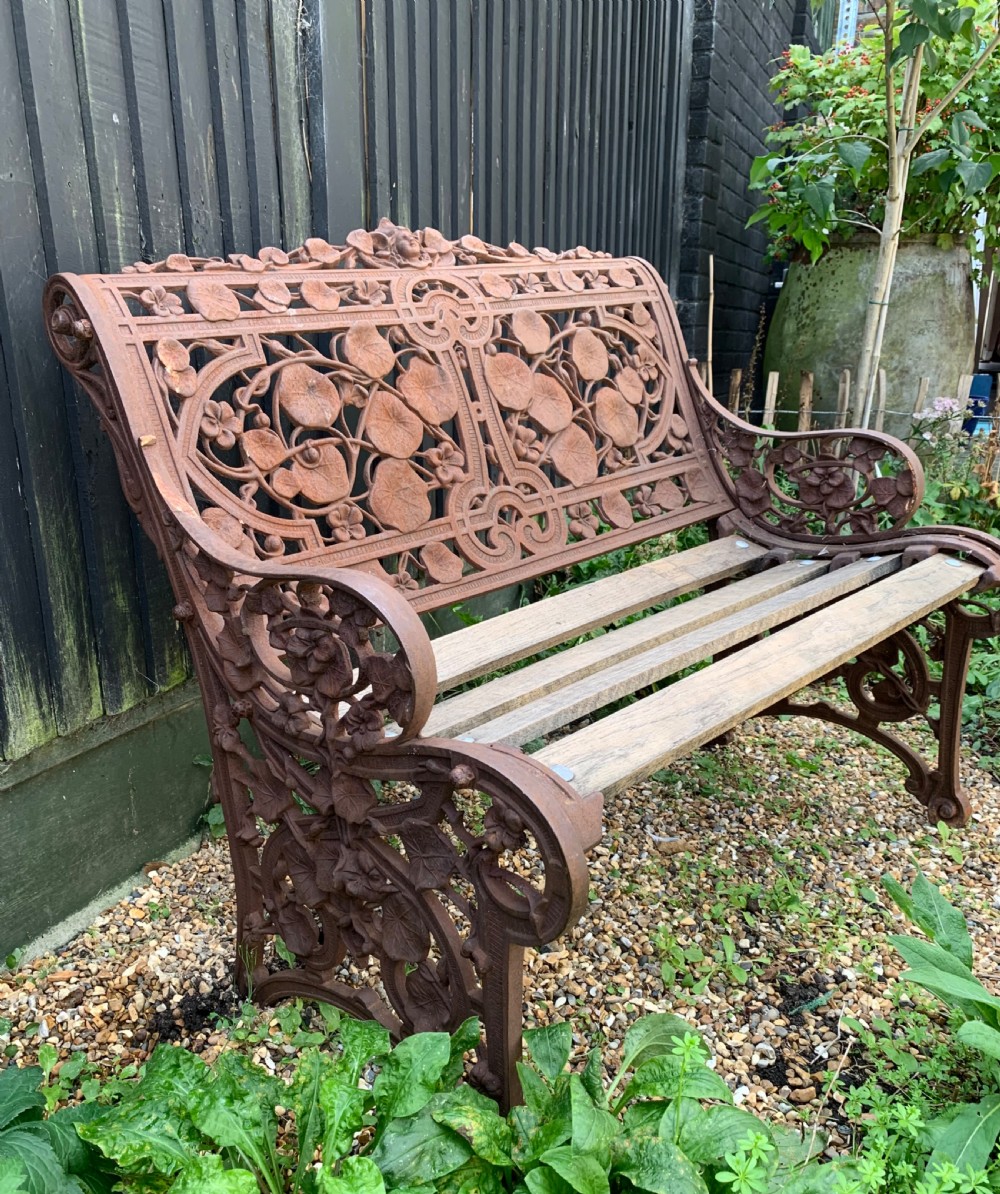 LATE 19th CENTURY CAST IRON GARDEN BENCH BY COALBROOKDALE  View II