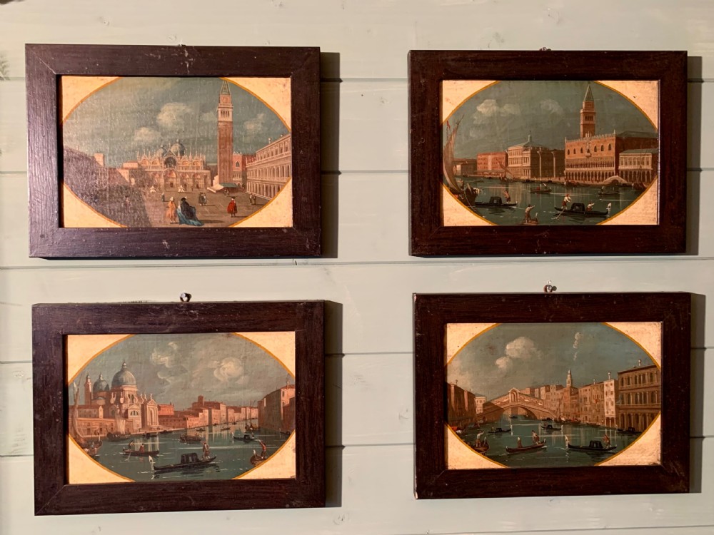 A SET OF 4  GRAND TOUR OILS OF VENICE AFTER CANALETTO
