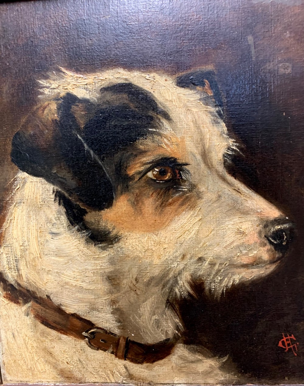 DOG PORTRAIT 19th CENTURY OIL View II