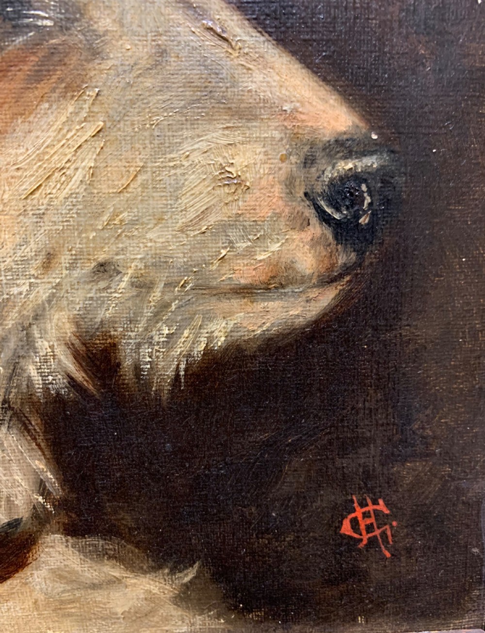 DOG PORTRAIT 19th CENTURY OIL View III