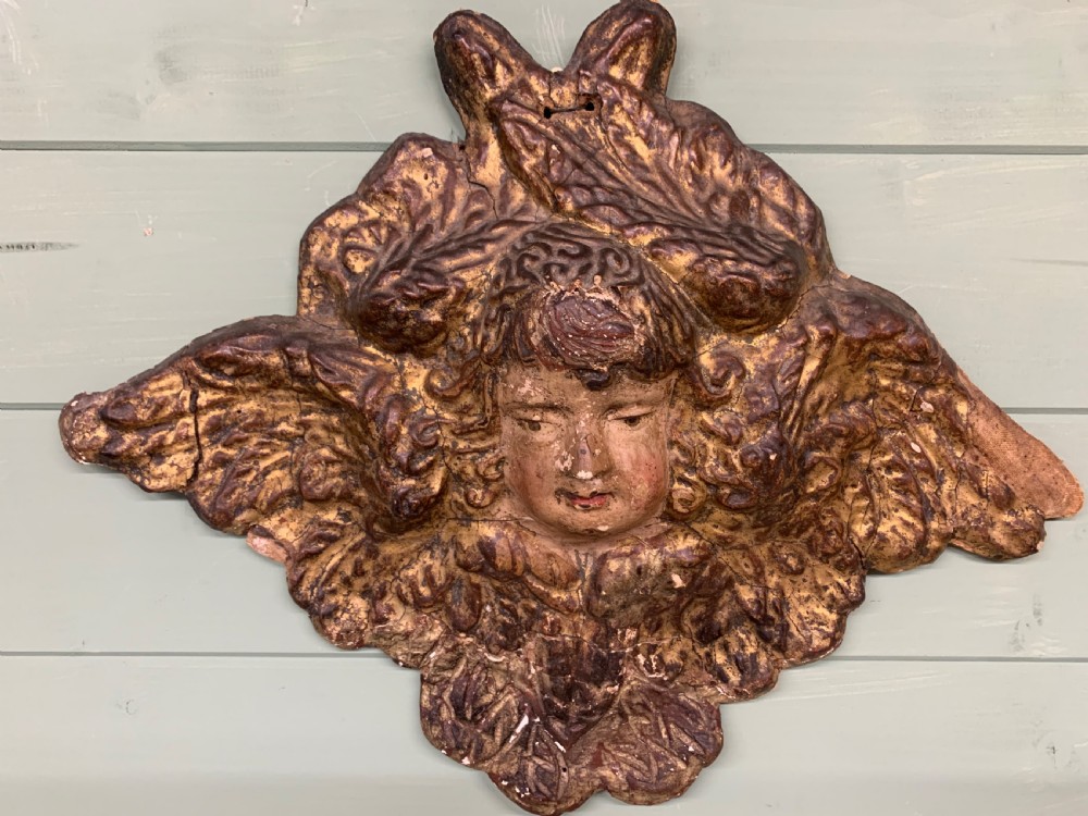 18TH CENTURY ITALIAN ANGEL WALL PANEL View II
