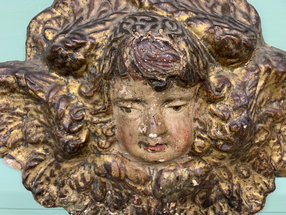 18TH CENTURY ITALIAN ANGEL WALL PANEL View III