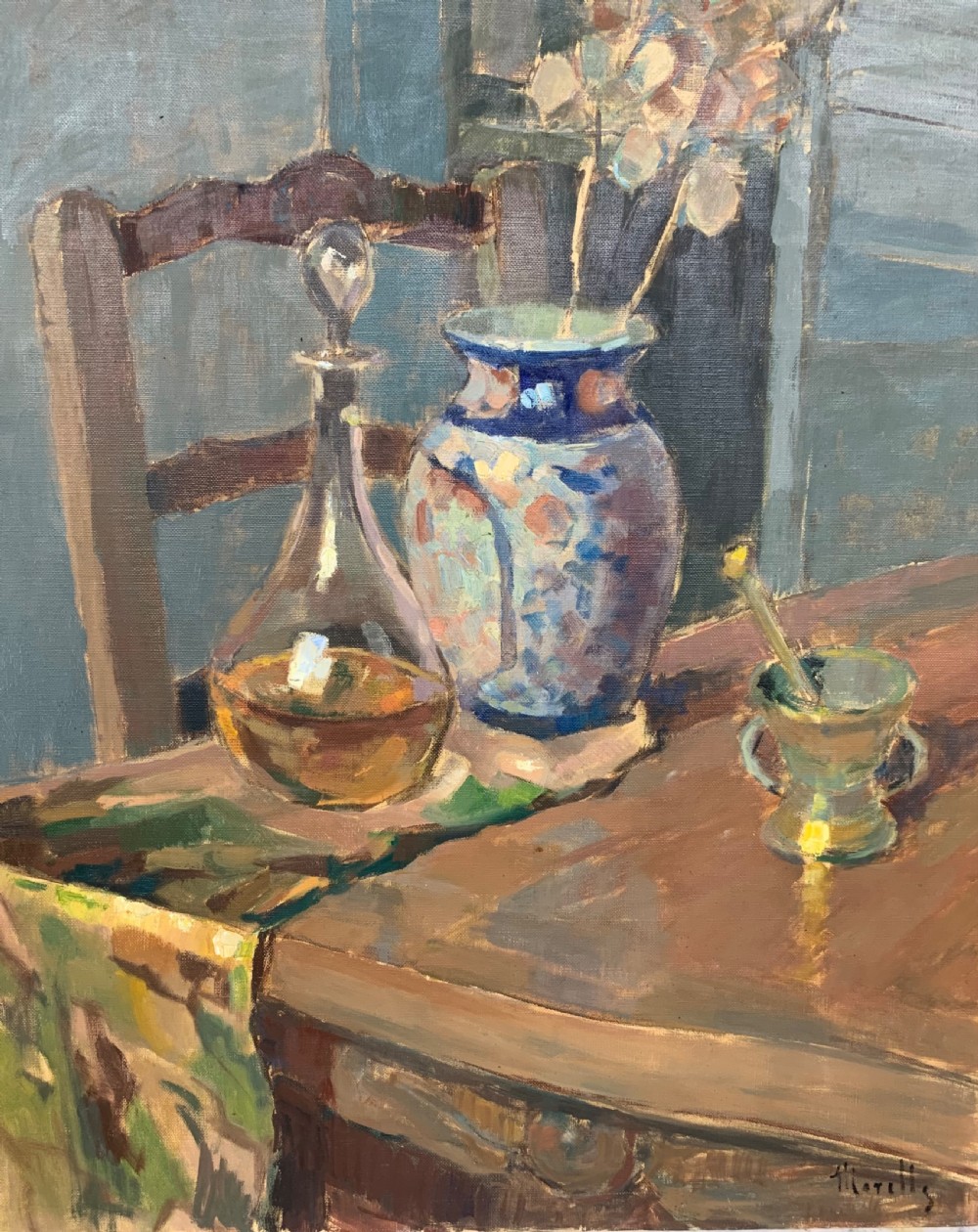 MID CENTURY STILL LIFE OIL ON CANVAS View II