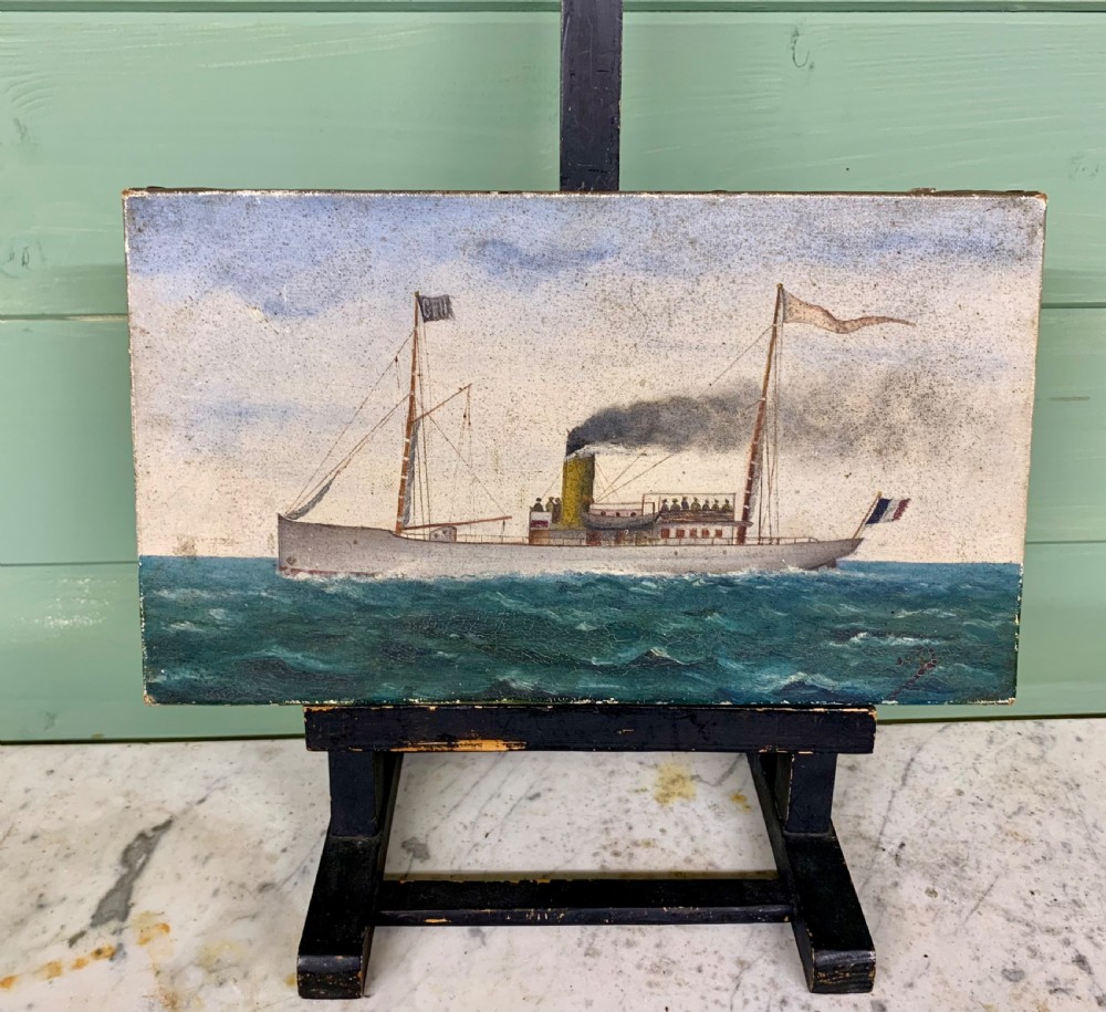 OLD FRENCH SHIP - OIL ON CANVAS