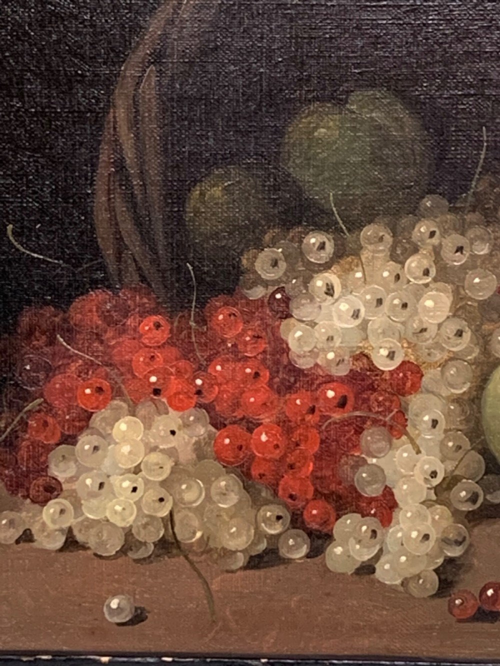 FRENCH STILL LIFE WITH REDCURRANTS  - OIL ON CANVAS View III