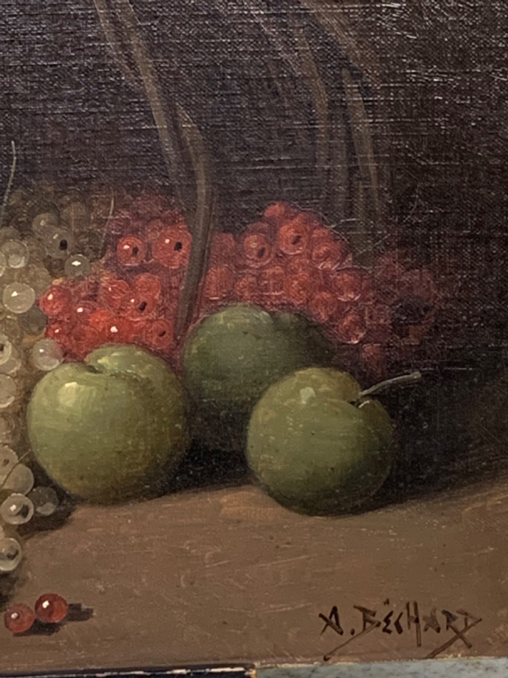 FRENCH STILL LIFE WITH REDCURRANTS  - OIL ON CANVAS View IV