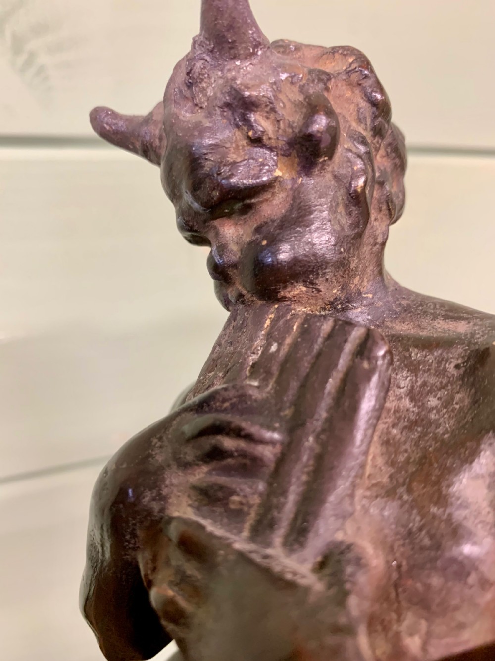 19th C BRONZED FIGURE OF A SATYR  View VII