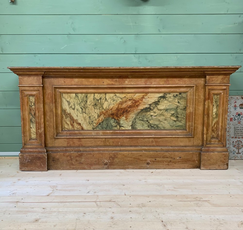 FRENCH 19th C MARBLED PAINTED CONSOLE