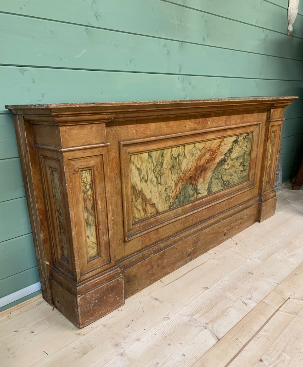 FRENCH 19th C MARBLED PAINTED CONSOLE View III