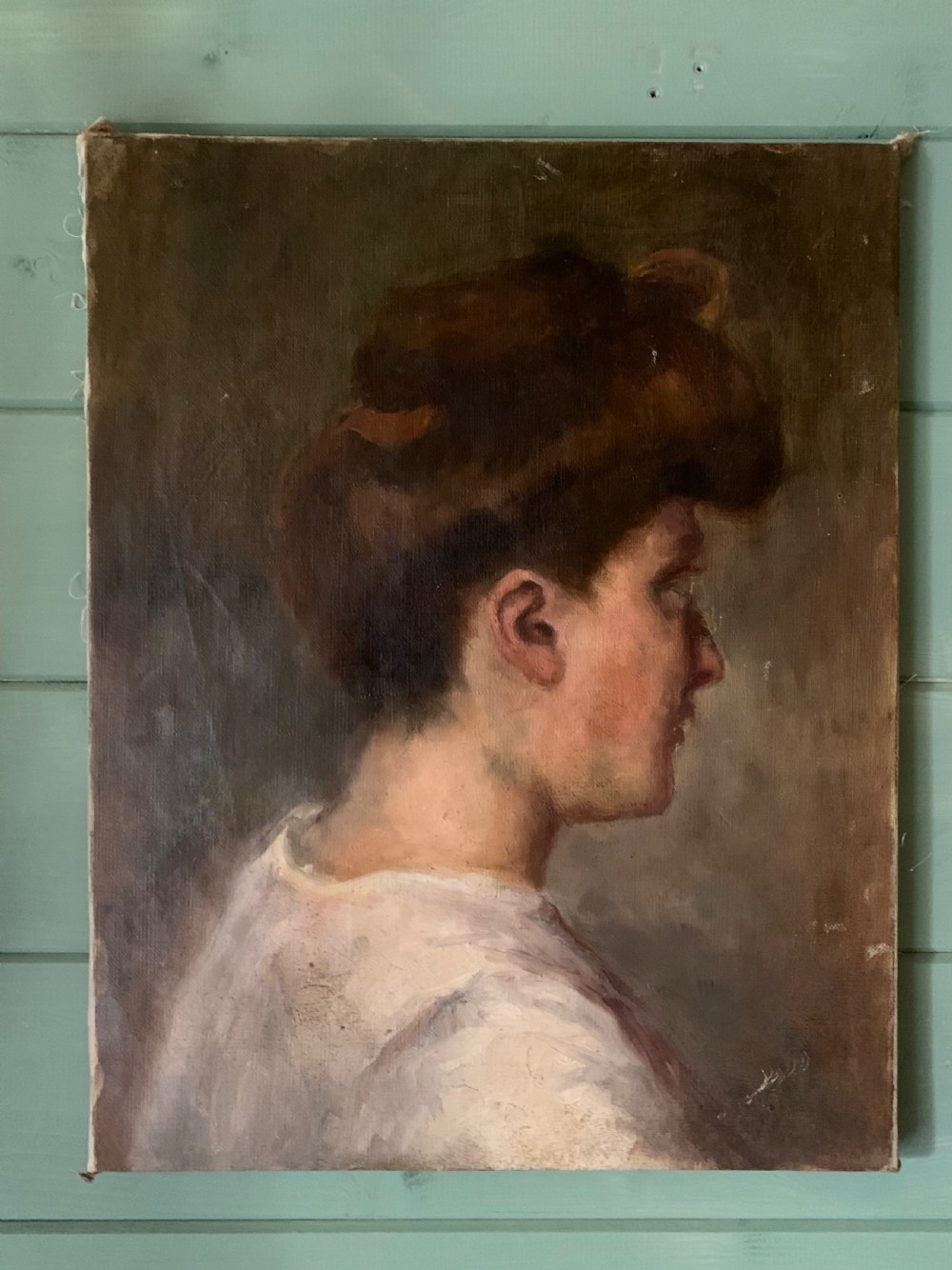 FRENCH STUDIO OIL PORTRAIT