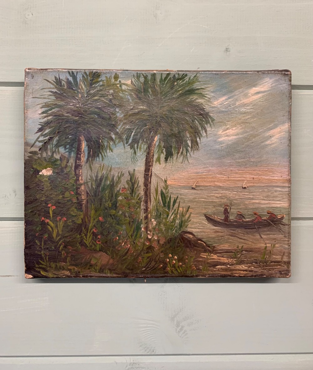 19th C OIL ON CANVAS SOUTH EAST ASIA
