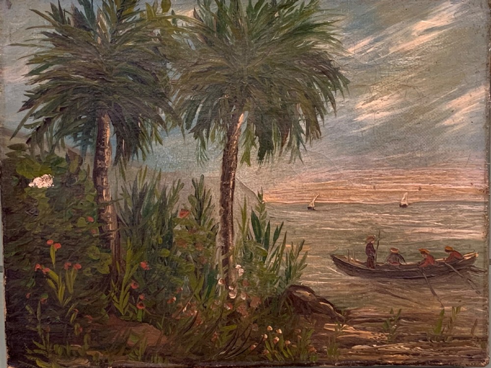19th C OIL ON CANVAS SOUTH EAST ASIA View II