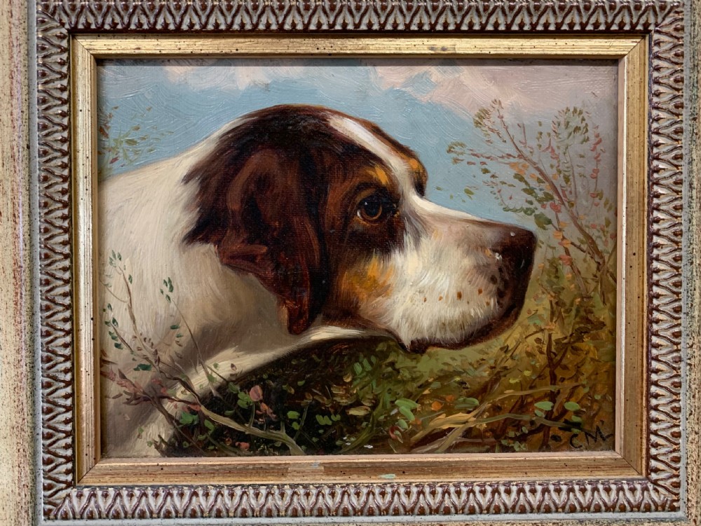 A fine 19thC pair of oil portraits of dogs View IV
