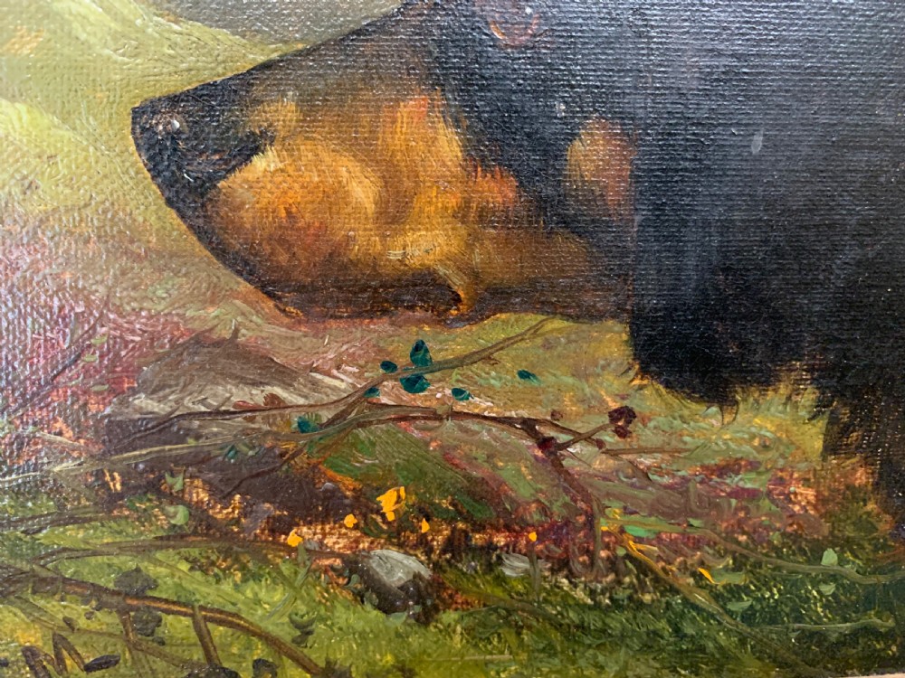 A fine 19thC pair of oil portraits of dogs View VIII