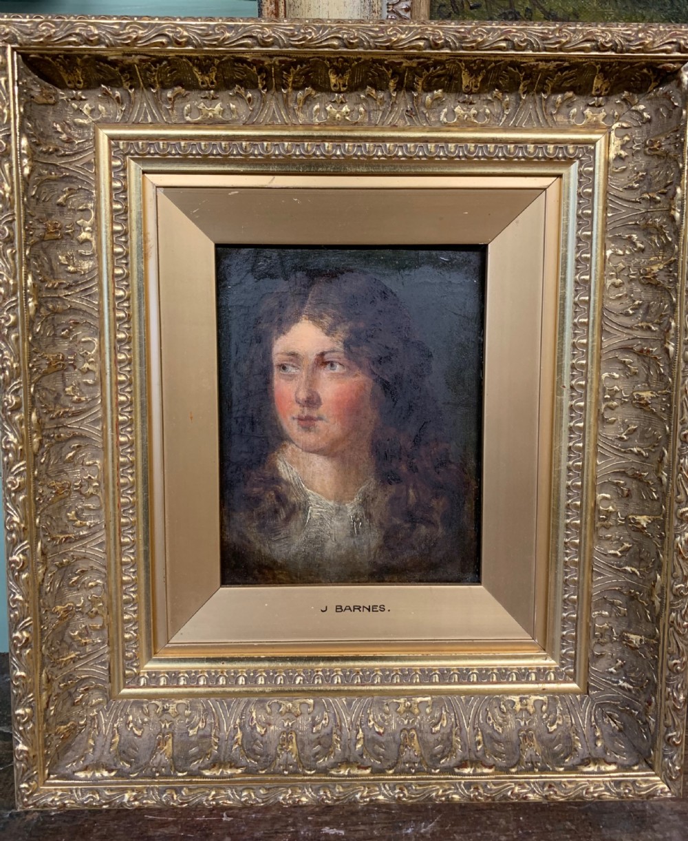 19Th C Oil Portrait By James Barnes 1885