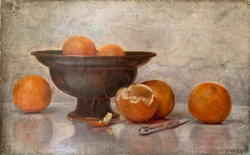 19th C English school still life of oranges