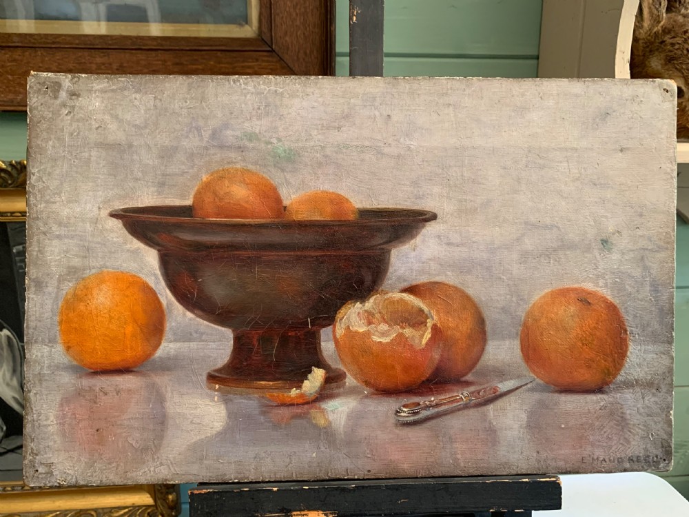 19th C English school still life of oranges View II