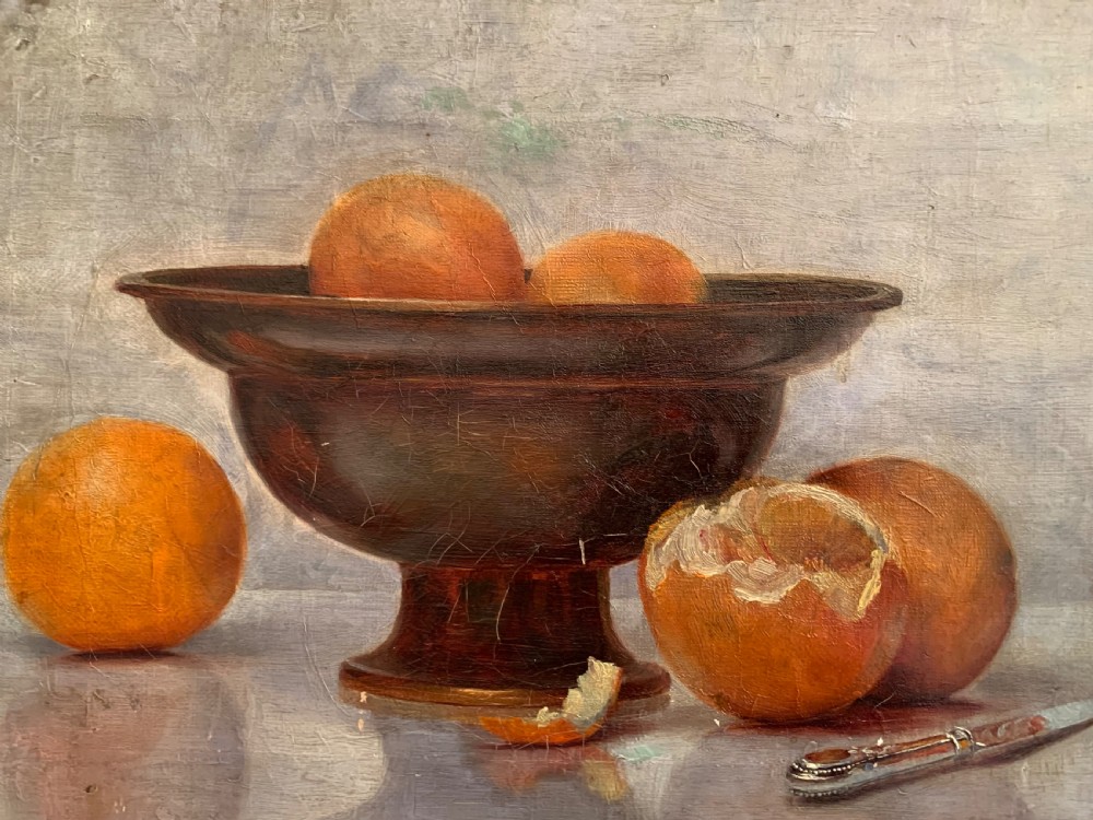 19th C English school still life of oranges View III