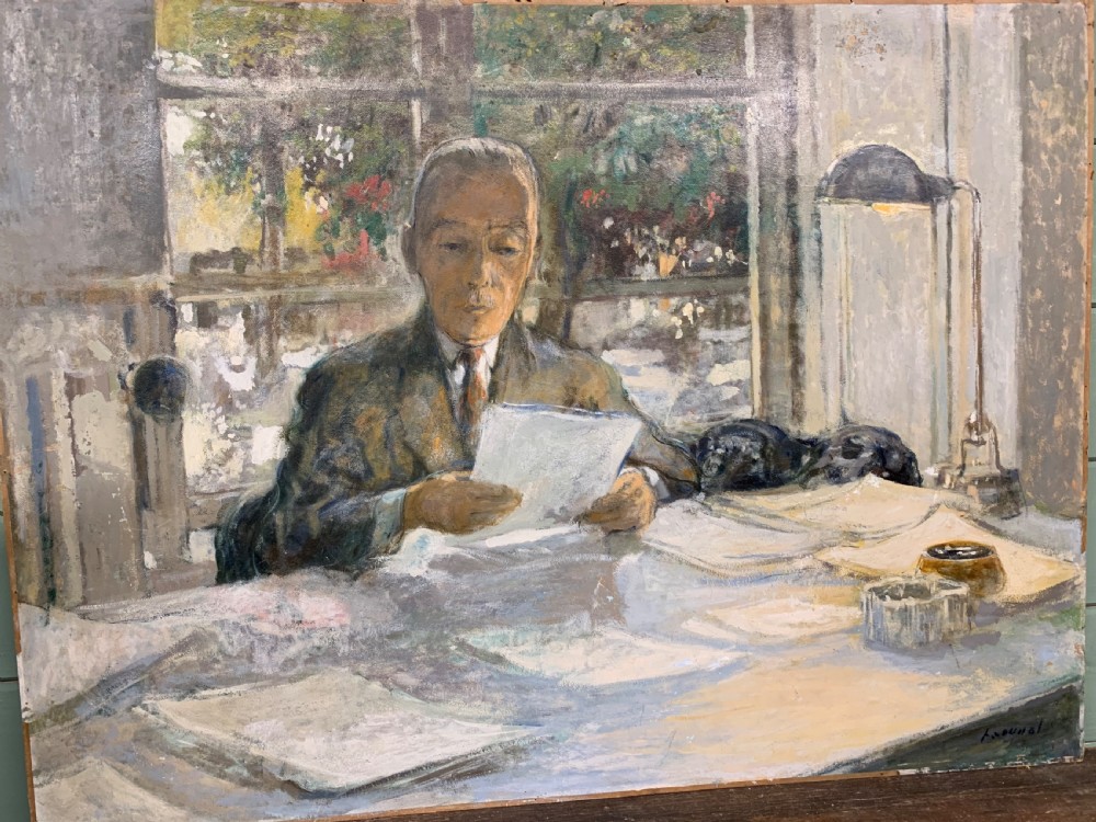 OIL ON BOARD - THE DESK -  View II
