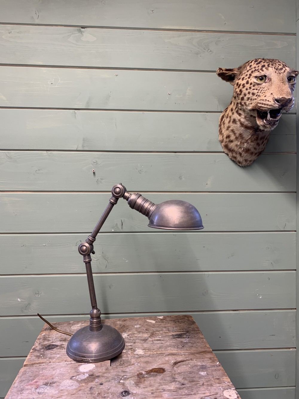 FRENCH ARTICULATED NICKEL PLATED DESK LAMP View II