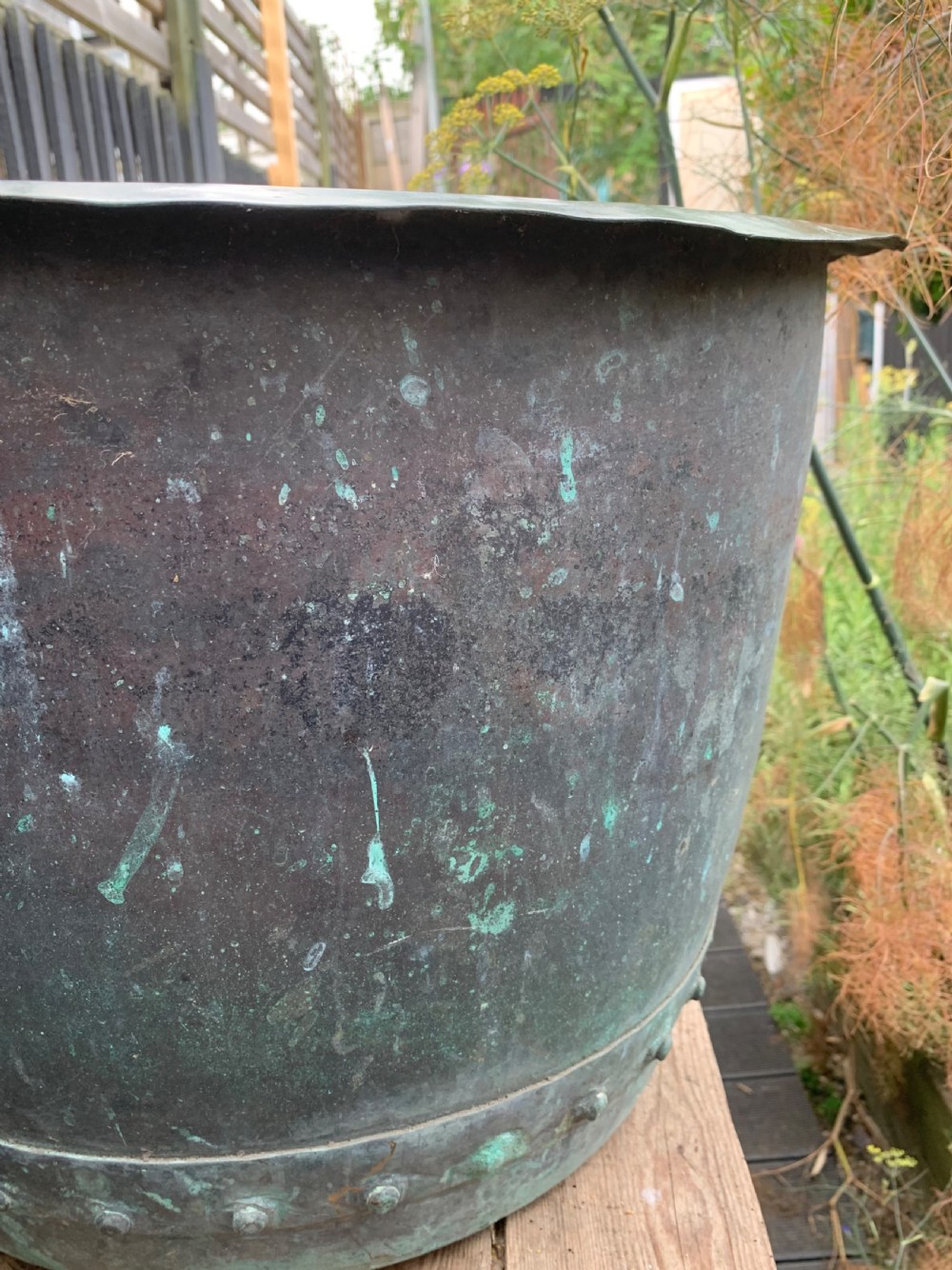 A GOOD VICTORIAN VERDIGRIS COPPER COPPER View VIII