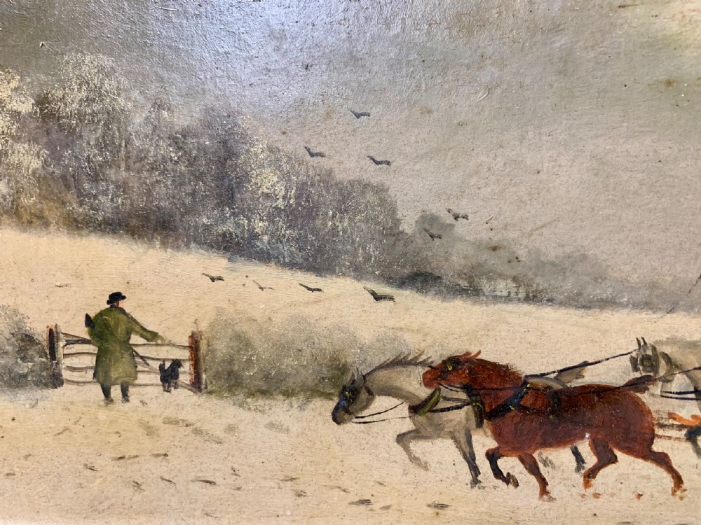 MID VICTORIAN PAIR OF OIL PAINTINGS OF COACHING SCENES View VI