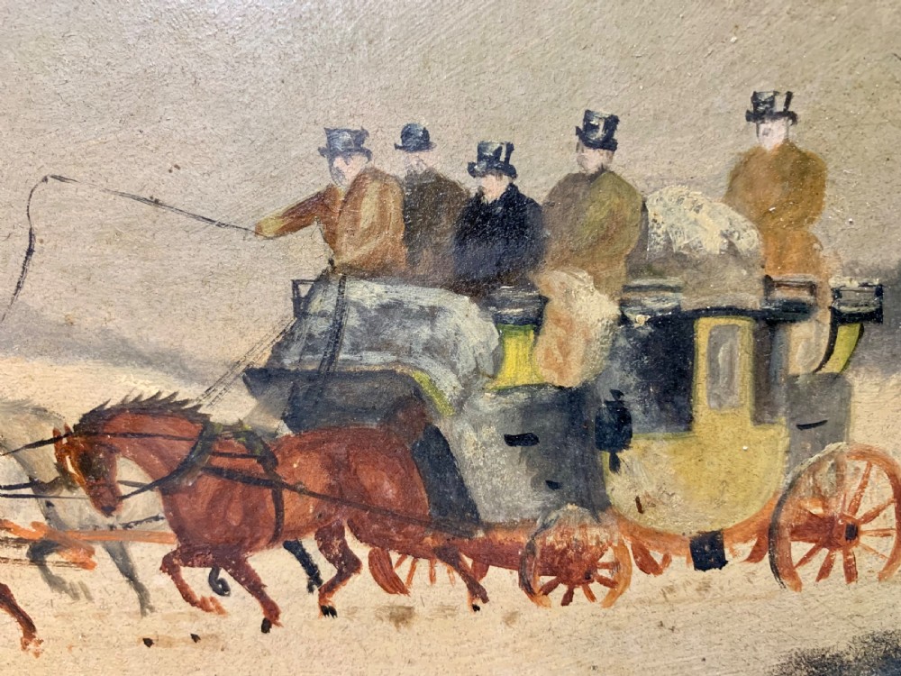 MID VICTORIAN PAIR OF OIL PAINTINGS OF COACHING SCENES View VII