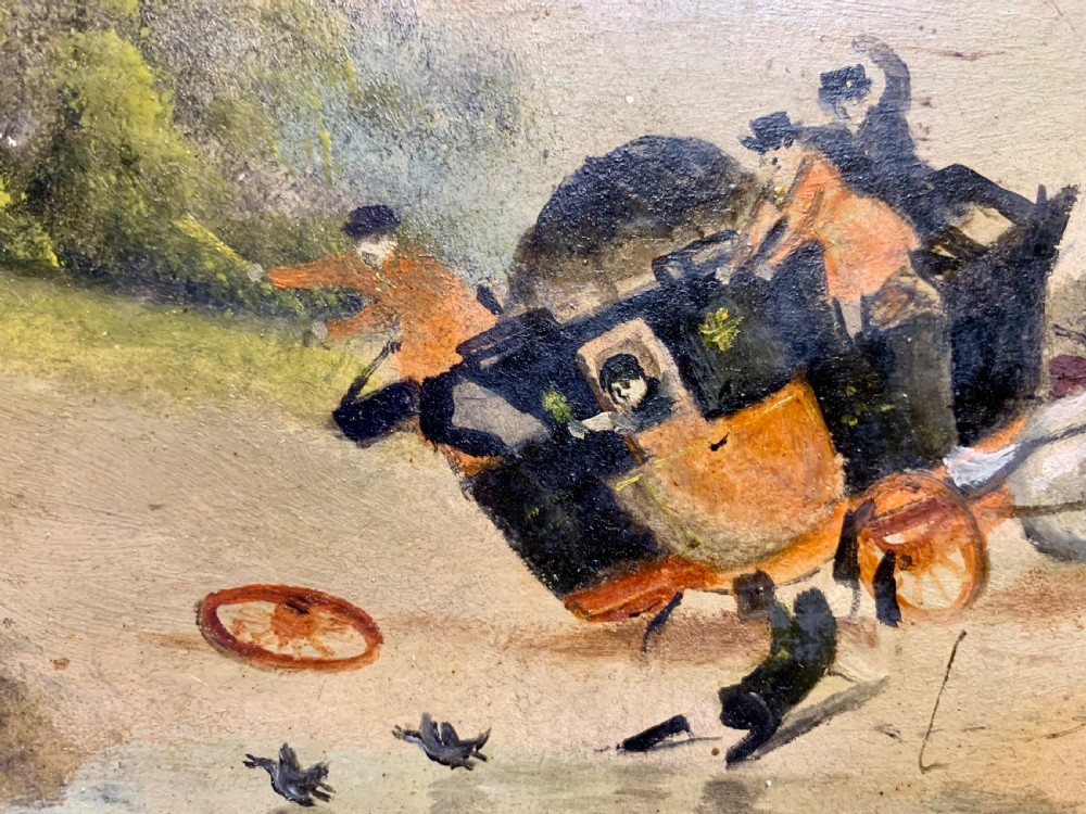 MID VICTORIAN PAIR OF OIL PAINTINGS OF COACHING SCENES View XIII