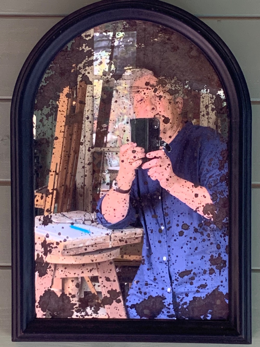 VICTORIAN WALL MIRROR WITH ORIGINAL FOXED MERCURY PLATE View VII