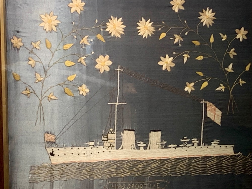 SAILORS WOOLWORK SHIP 1918 HMS SPORTIVE View II