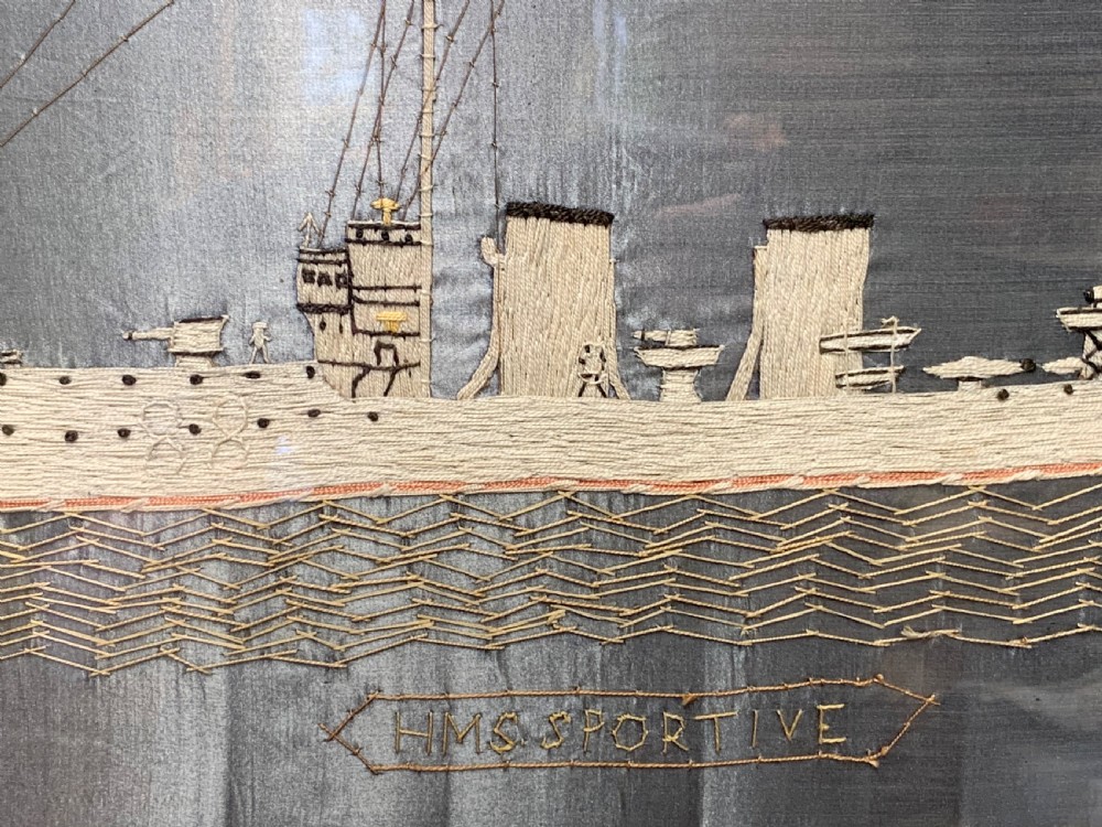 SAILORS WOOLWORK SHIP 1918 HMS SPORTIVE View IV