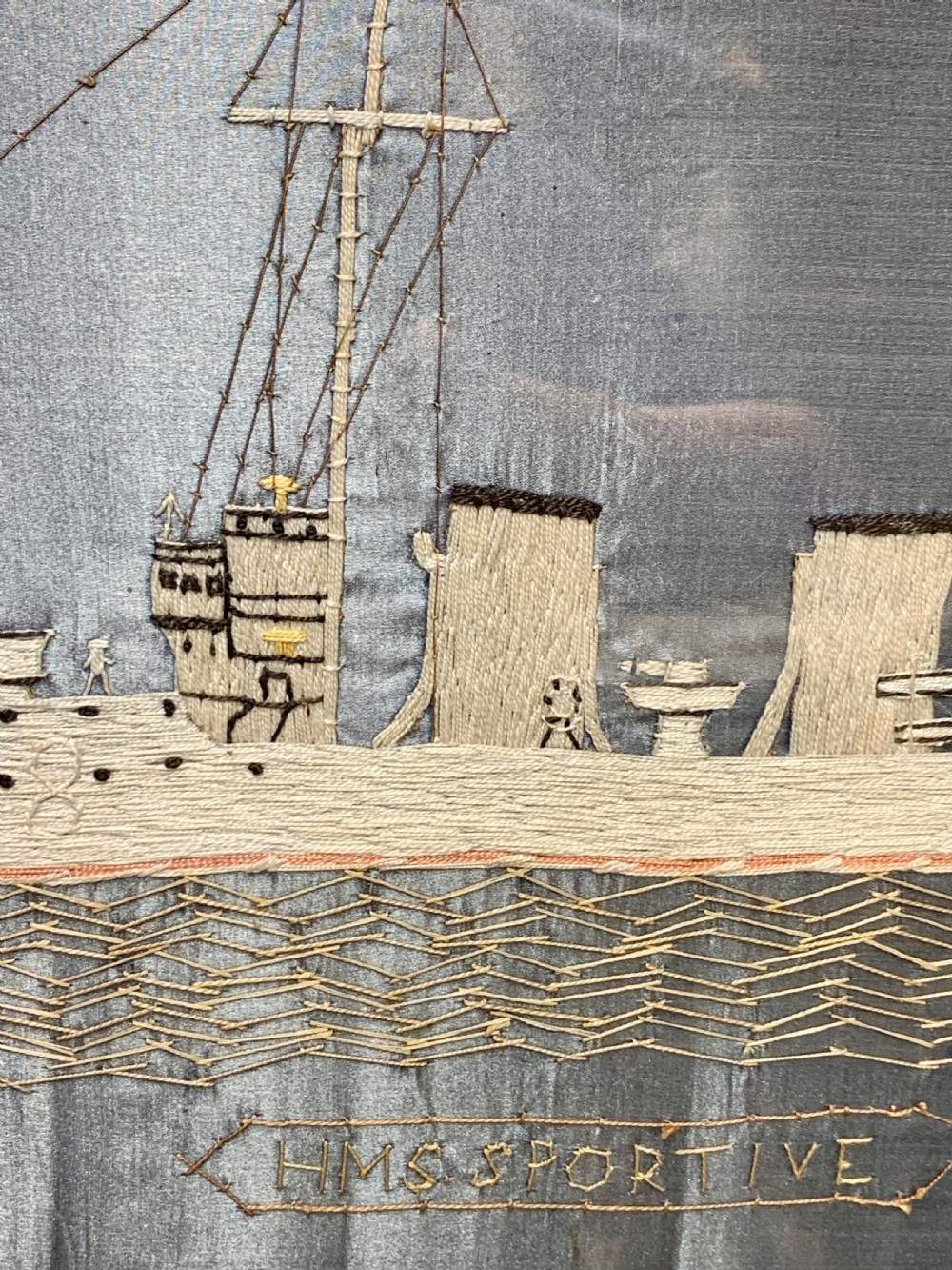 SAILORS WOOLWORK SHIP 1918 HMS SPORTIVE View VIII