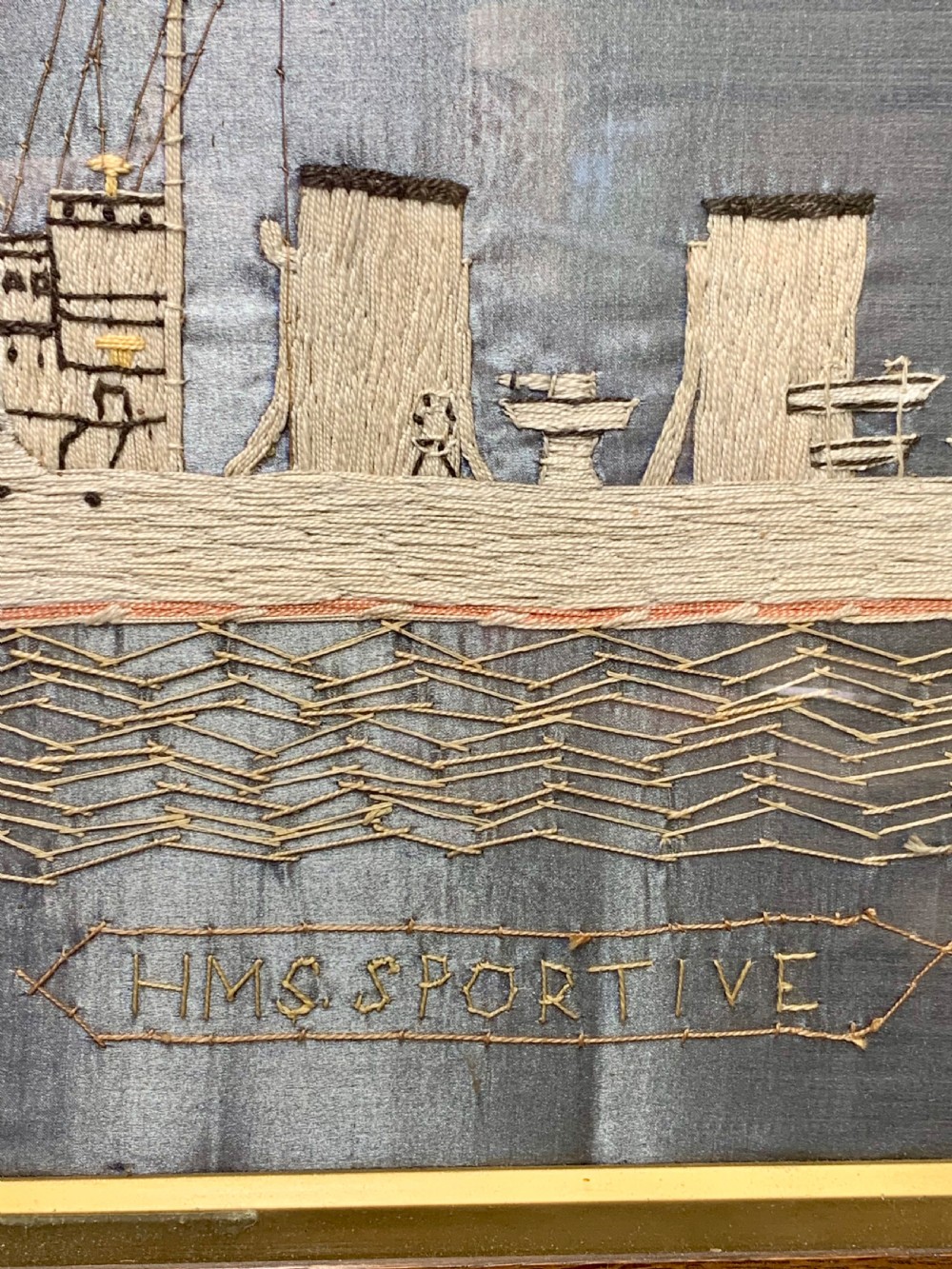SAILORS WOOLWORK SHIP 1918 HMS SPORTIVE View X