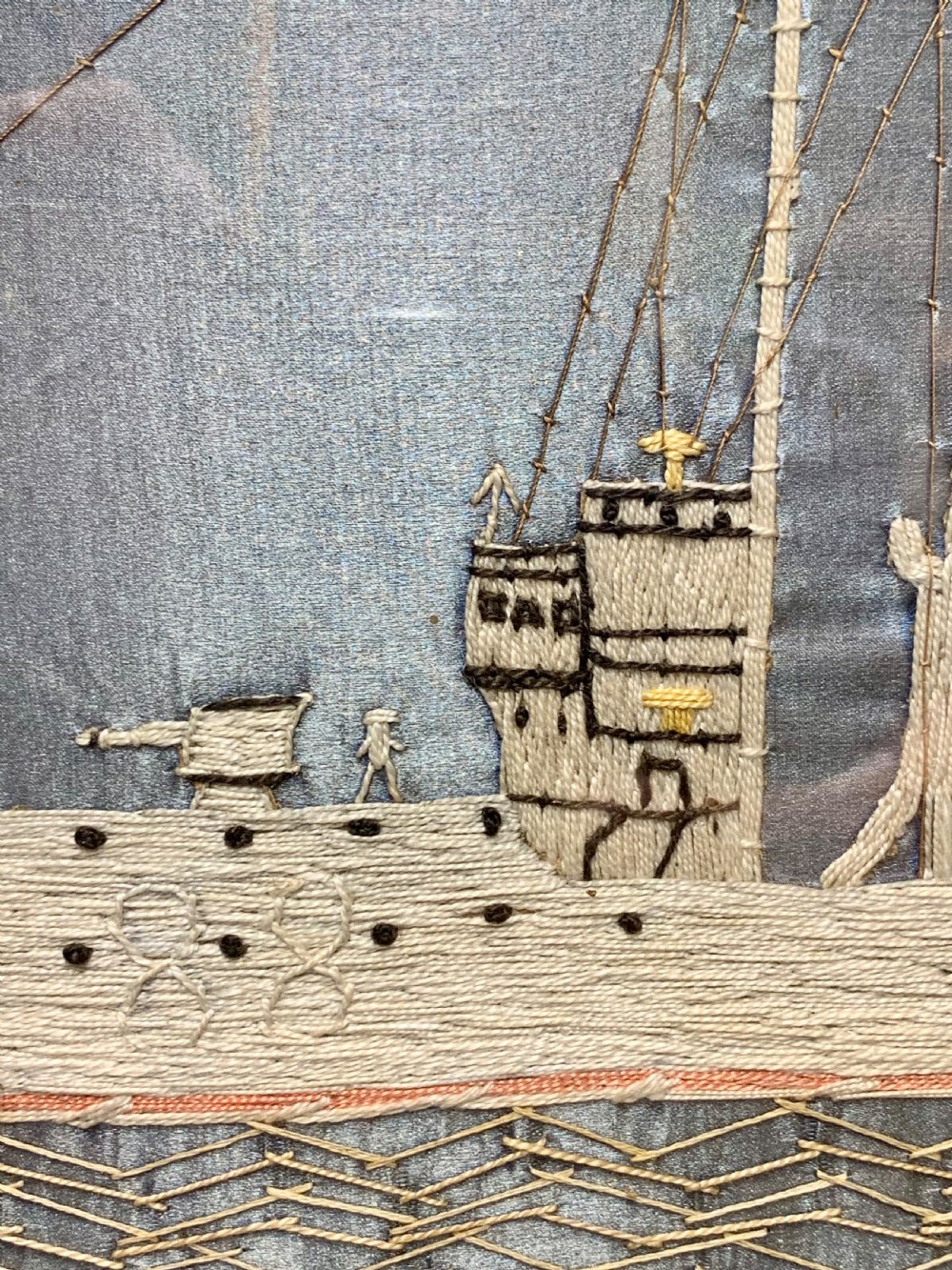 SAILORS WOOLWORK SHIP 1918 HMS SPORTIVE View XI