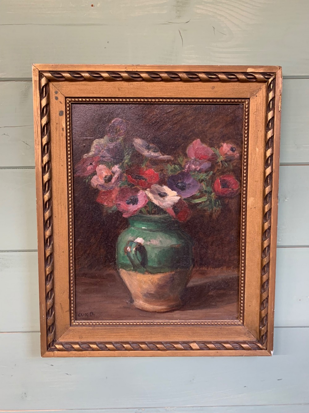 EARLY 20thC FRENCH SCHOOL STILL LIFE WITH ANEMONES