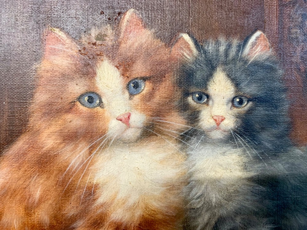 3 KITTENS - 19thC OIL ON CANVAS - FRENCH SCHOOL View III