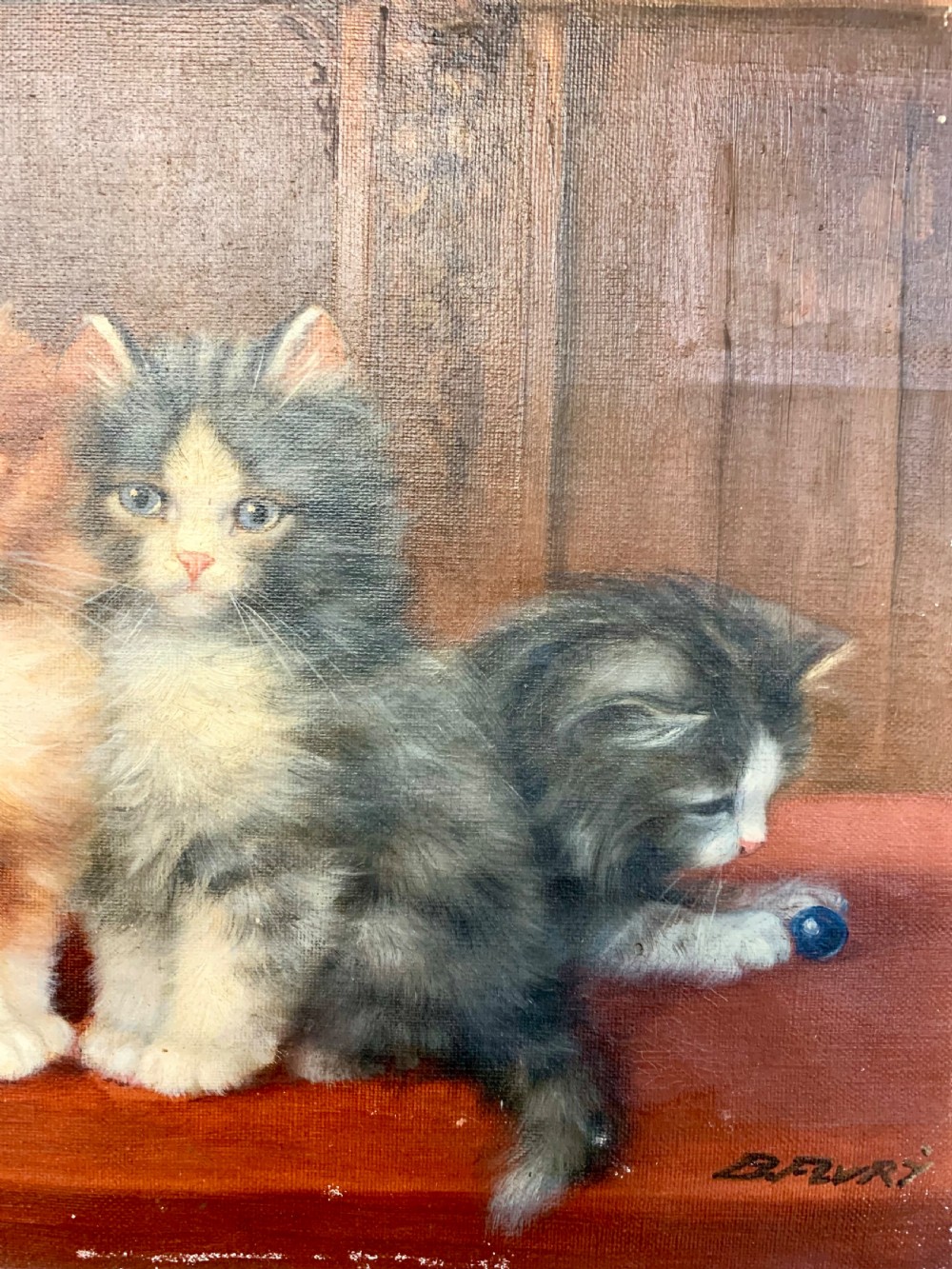 3 KITTENS - 19thC OIL ON CANVAS - FRENCH SCHOOL View IV