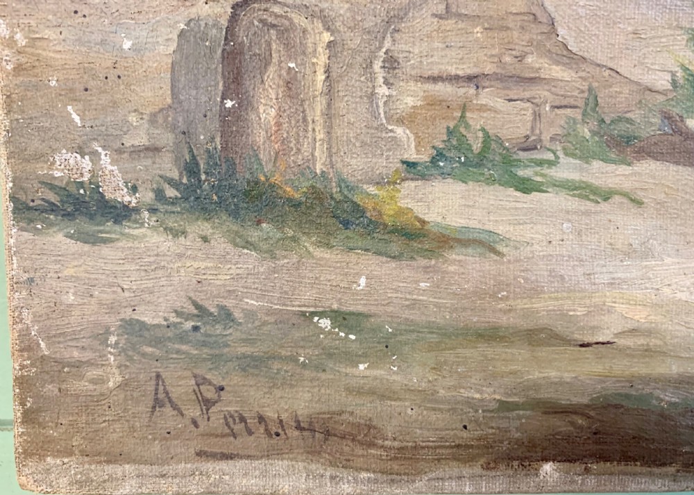 French oil on canvas of a hunting horse  View IV