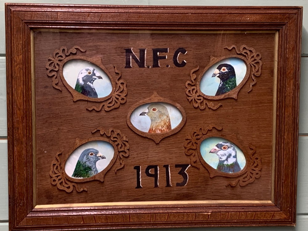 RARE FRAMED RACING PIGEONS OIL PORTRAITS DATED 1913 View III