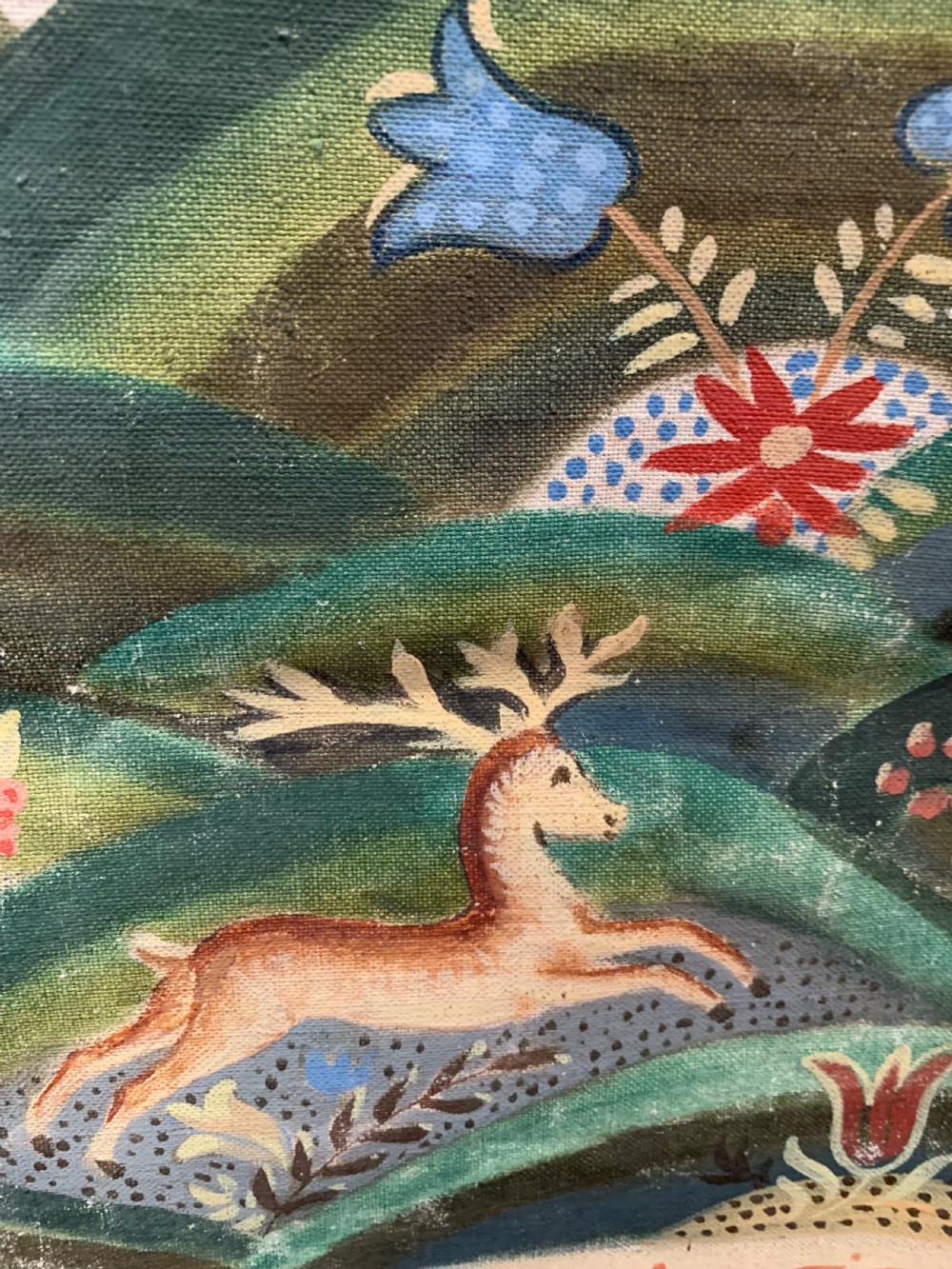 LARGE COUNTRY HOUSE HAND PAINTED WALL HANGING View V