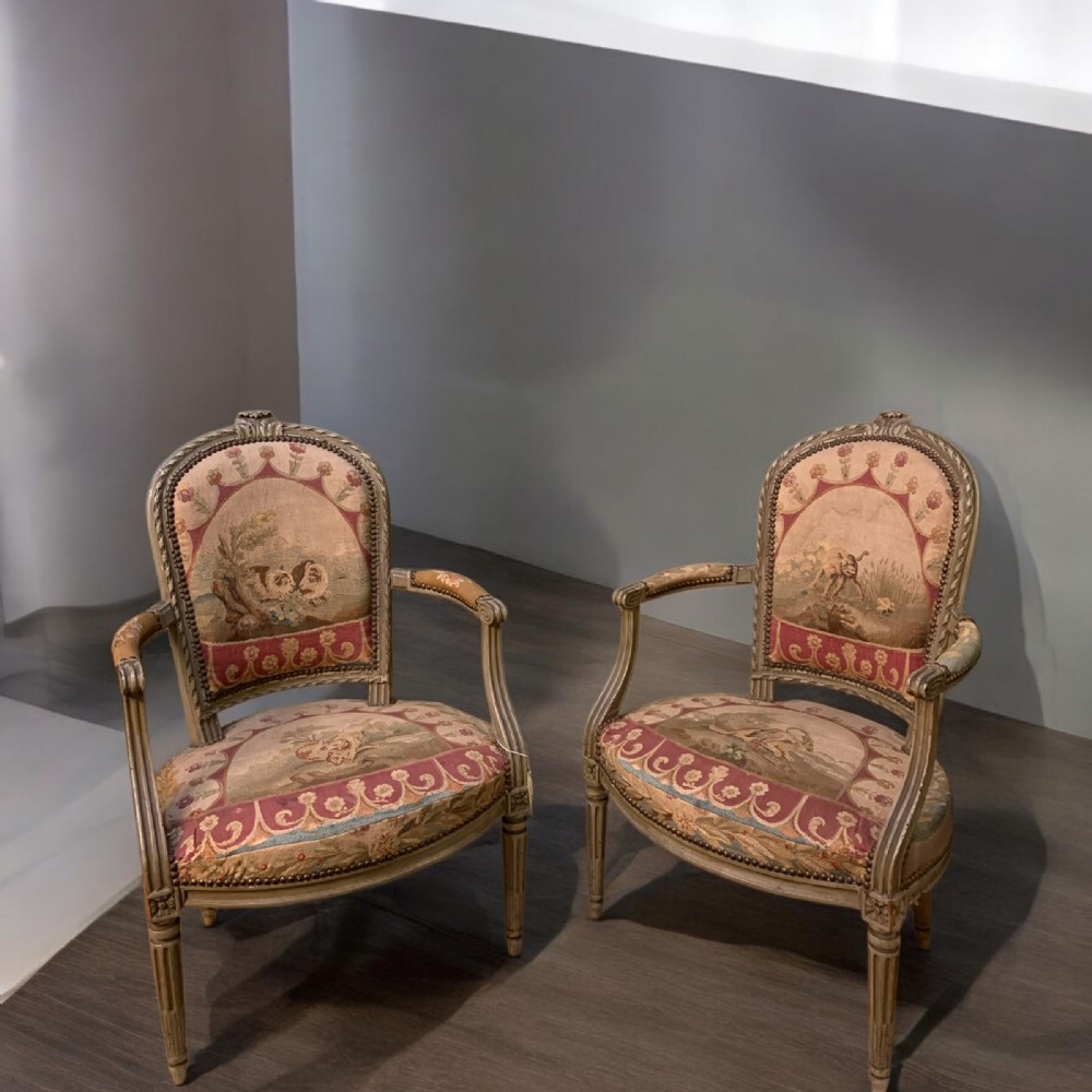 A BEAUTIFUL PAIR OF LOUIS XV PERIOD ARMCHAIRS 