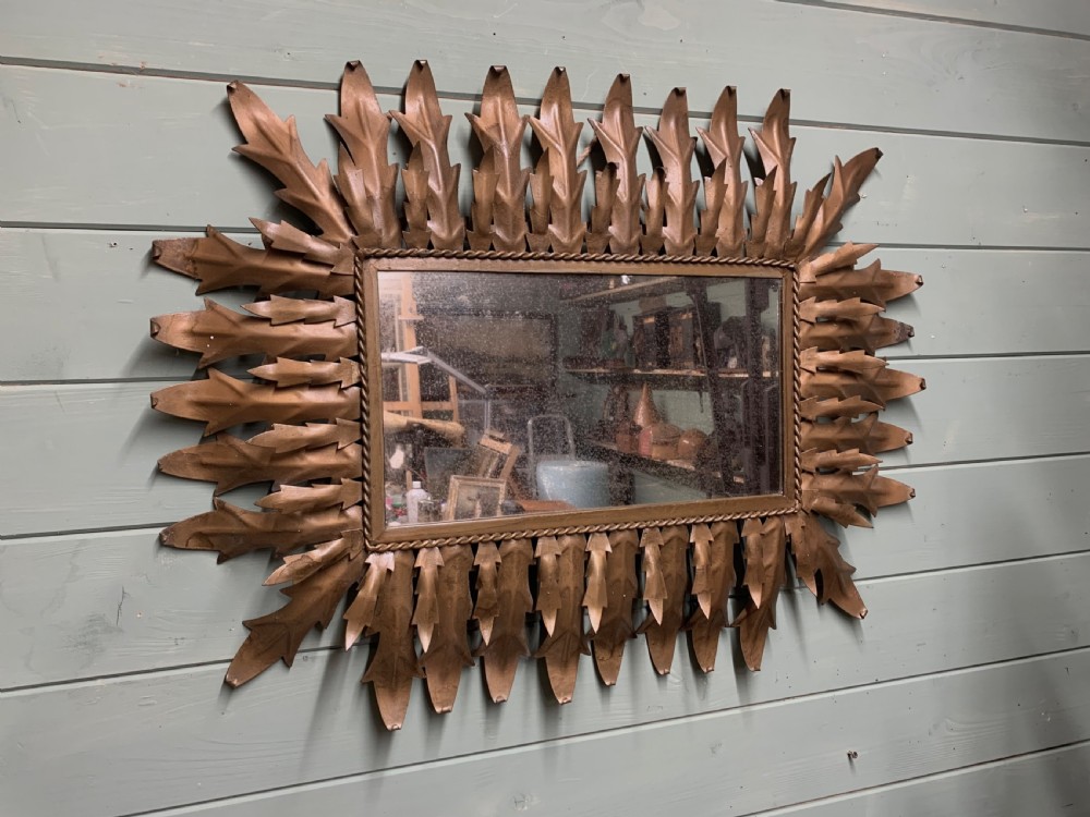 QUALITY MID CENTURY TOLEWARE MIRROR