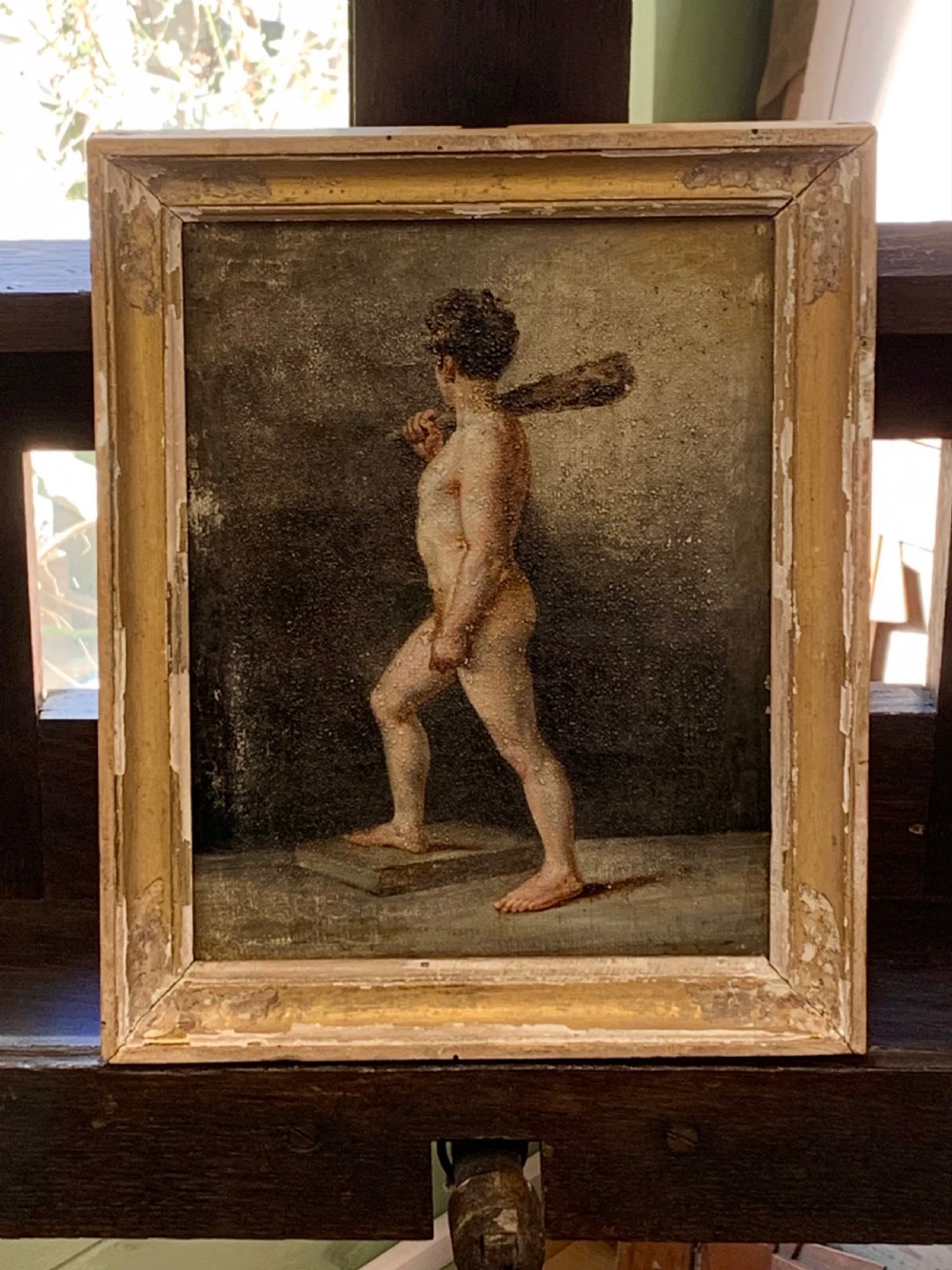 OLD MASTER OIL ON CANVAS OF THE YOUNG HERCULES