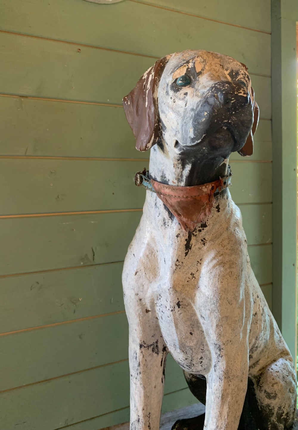 LIFE SIZE FRENCH PLASTER FIGURE OF A DOG View VII
