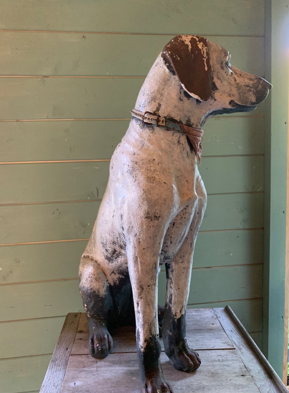 LIFE SIZE FRENCH PLASTER FIGURE OF A DOG View IX