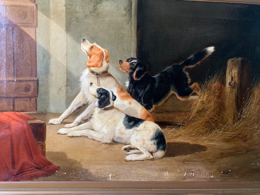 LARGE PAIR OF 19thC OILS OF DOGS BY JOHN GIFFORD View X