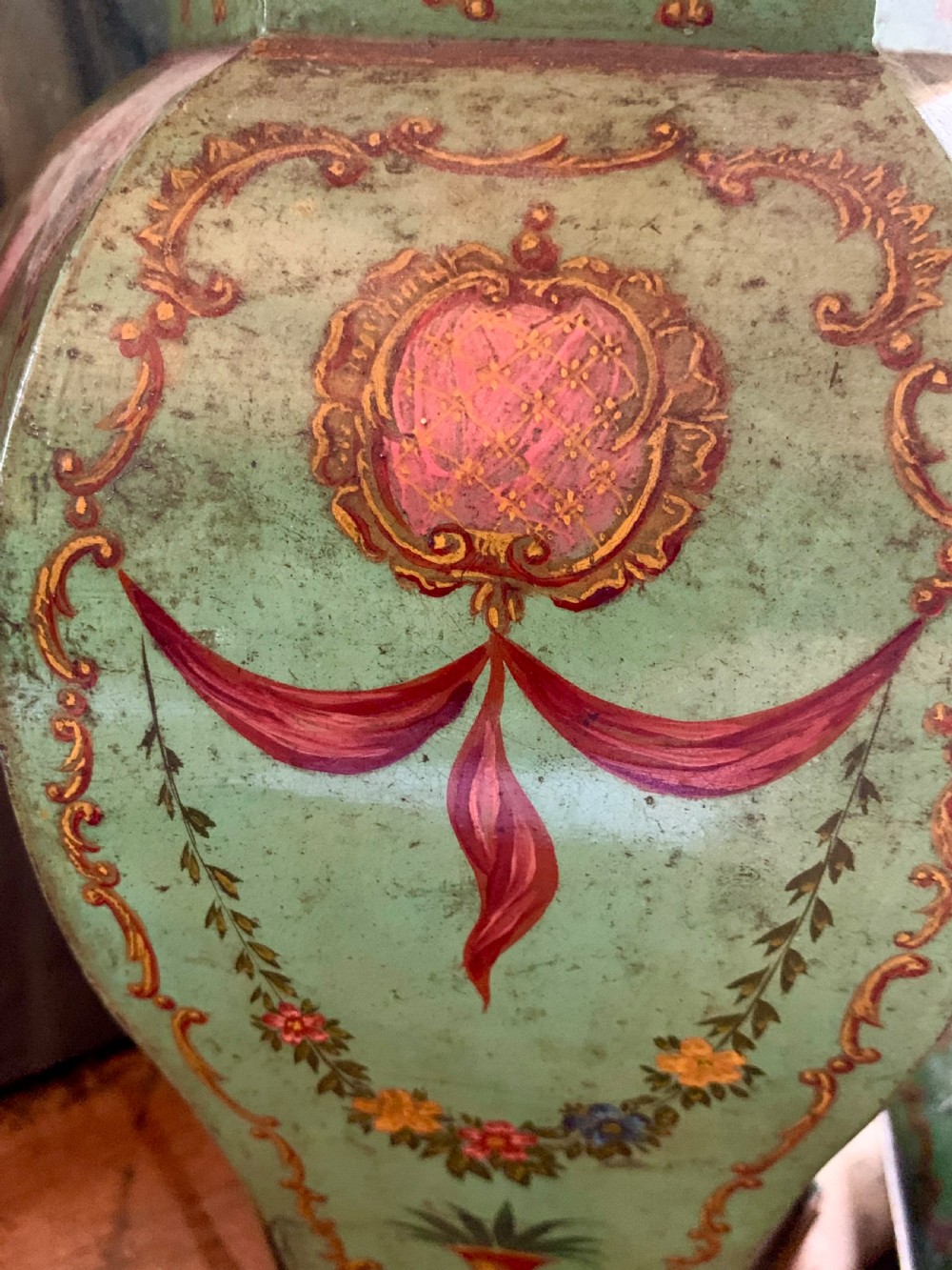 19thC  FRENCH TOLEWARE VASE & COVER View VII